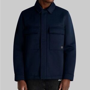 Karl Lagerfeld Navy Utility Shacket Shirt Jacket Mens Large